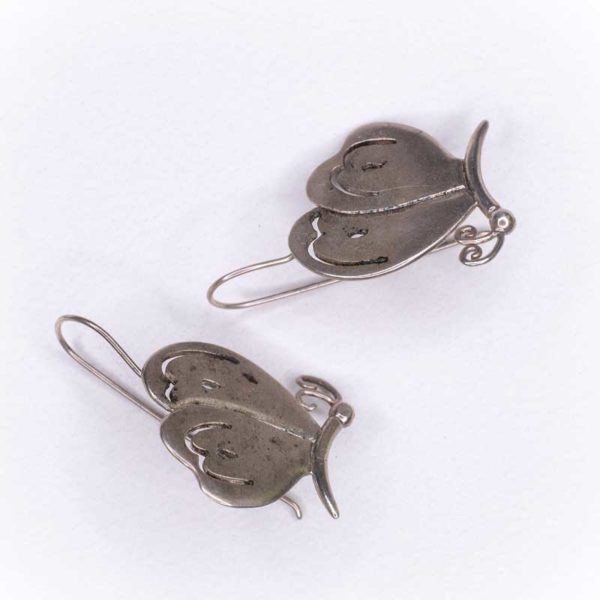 Handmade Boho Earrings with Small Silver Butterflies