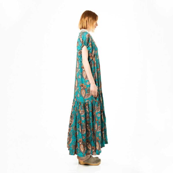 Κήπος Μαζορέλ φόρεμα «Χρυσάνθεμο» εμπριμέ μακρύ φόρεμα ριχτό - one size