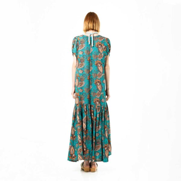 Κήπος Μαζορέλ φόρεμα «Χρυσάνθεμο» εμπριμέ μακρύ φόρεμα ριχτό - one size