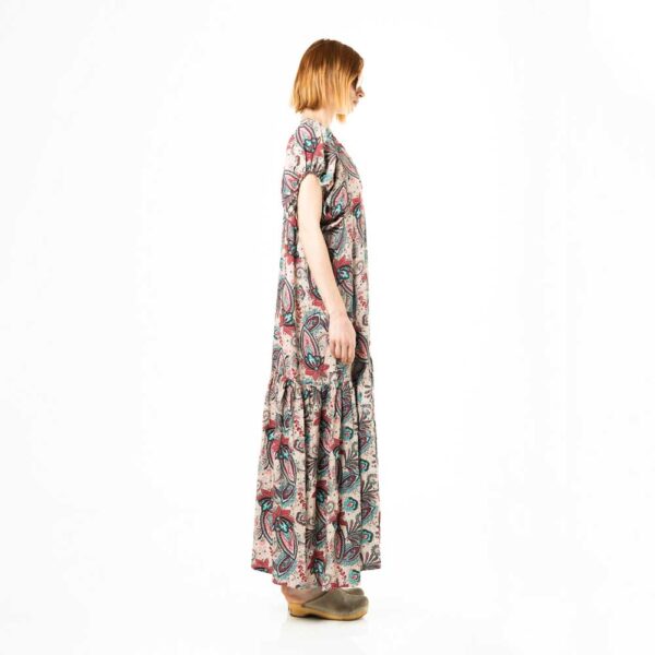 Κηπος Μαζορέλ φόρεμα «Παιώνια» εμπριμέ μακρύ φόρεμα ριχτό - one size