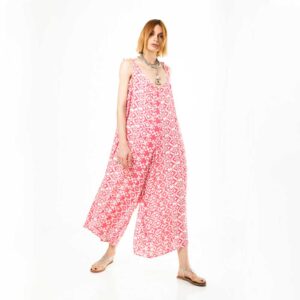 Φόρμα-φόρεμα «Ορτανσία» Βαμβακερη Βισκόζ ένα μέγεθος με τιράντες που προσαρμόζονται